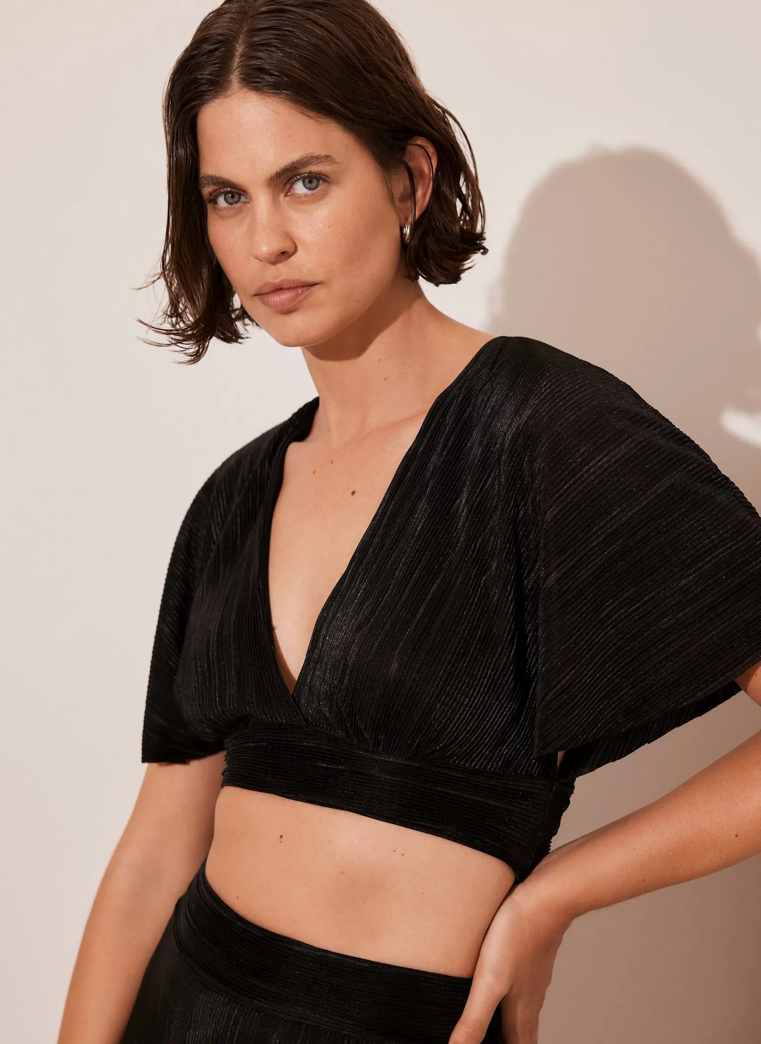 Black Plisse Top and Trouser Set sold by Mint Velvet product image thumbnail 5