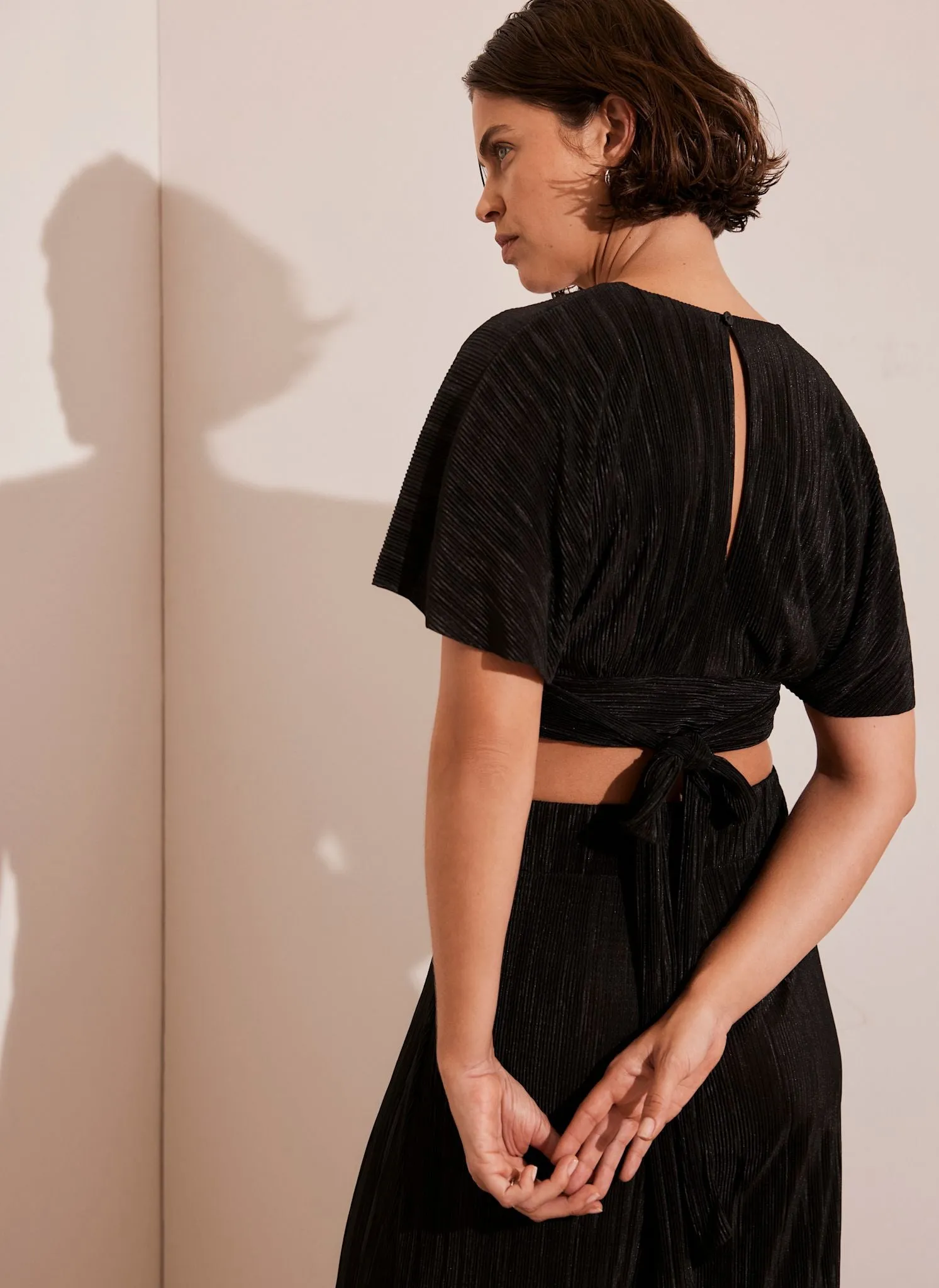 Black Plisse Top and Trouser Set sold by Mint Velvet product image thumbnail 3