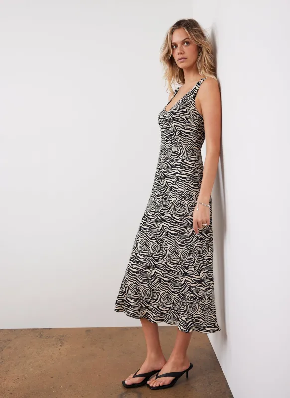 Zebra Print Satin Slip Dress sold by Mint Velvet