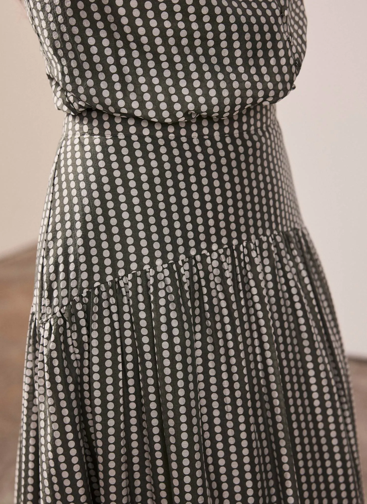 Khaki Spot Print Midi Skirt sold by Mint Velvet product image thumbnail 4