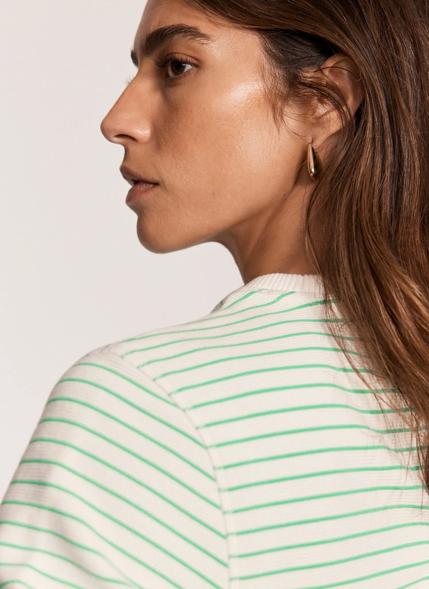 Green Textured Striped Sweatshirt sold by Mint Velvet product image thumbnail 3