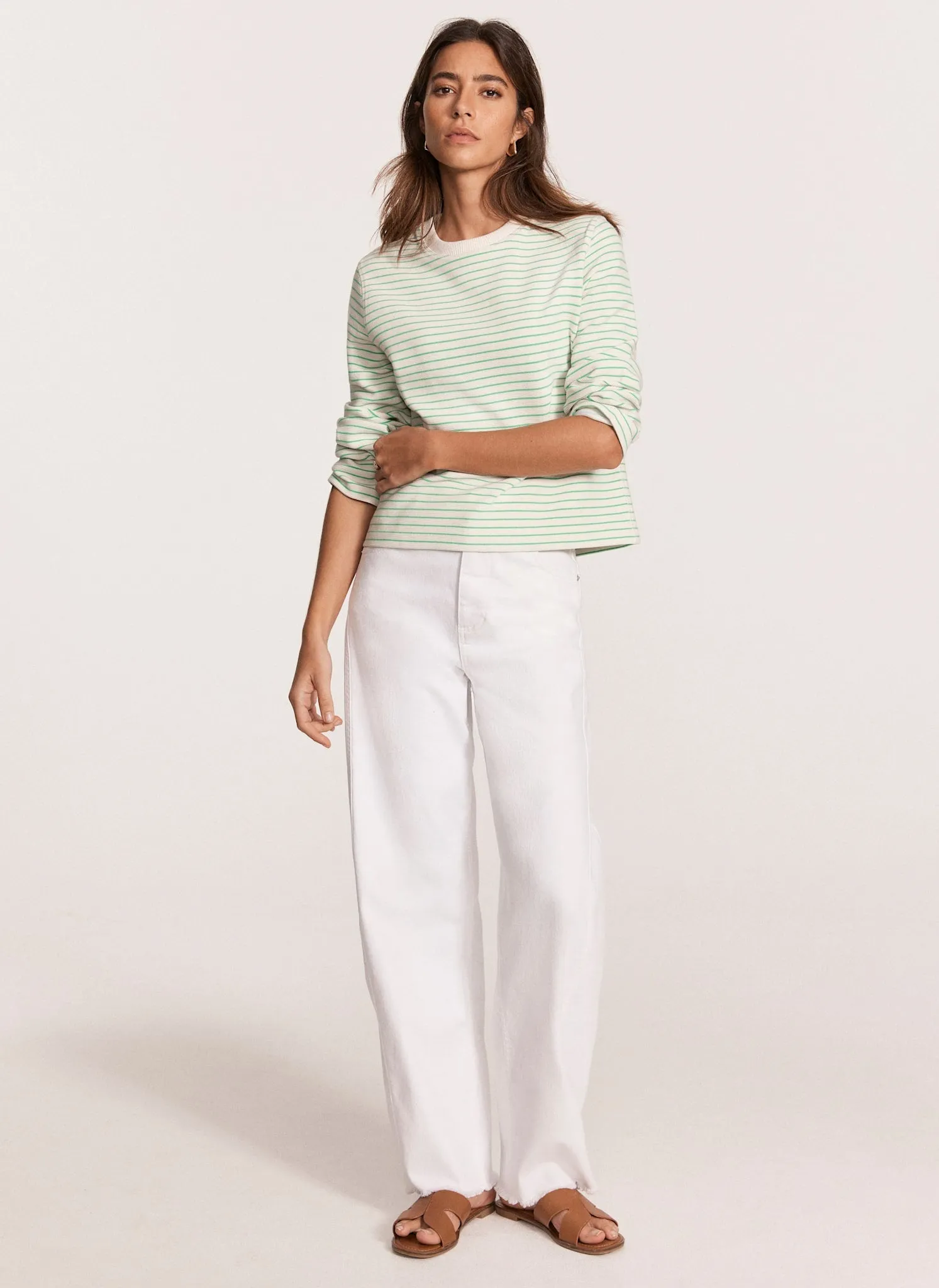 Green Textured Striped Sweatshirt sold by Mint Velvet product image thumbnail 4