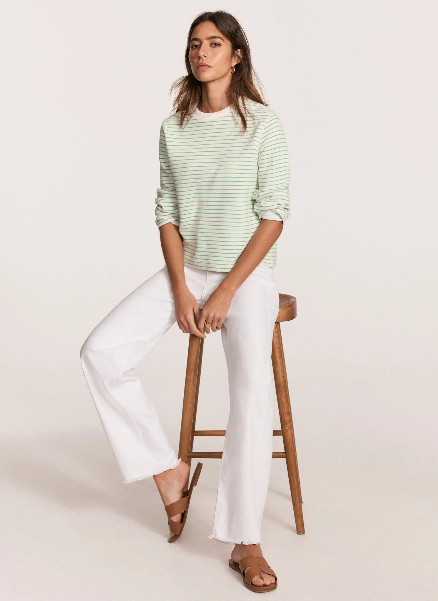 Green Textured Striped Sweatshirt sold by Mint Velvet product image thumbnail 5