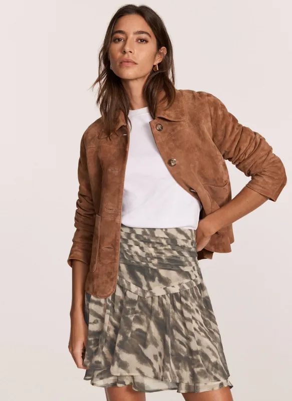 Neutral Animal Print Mini Skirt sold by Mint Velvet