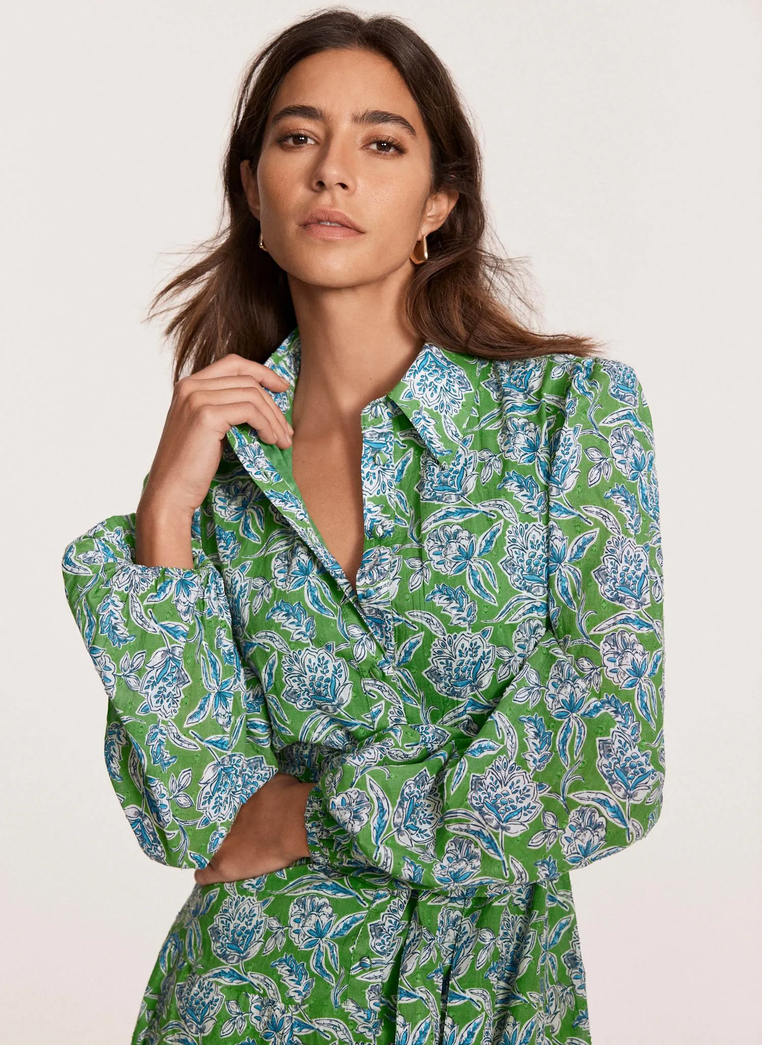 Green Floral Print Mini Dress sold by Mint Velvet product image thumbnail 3