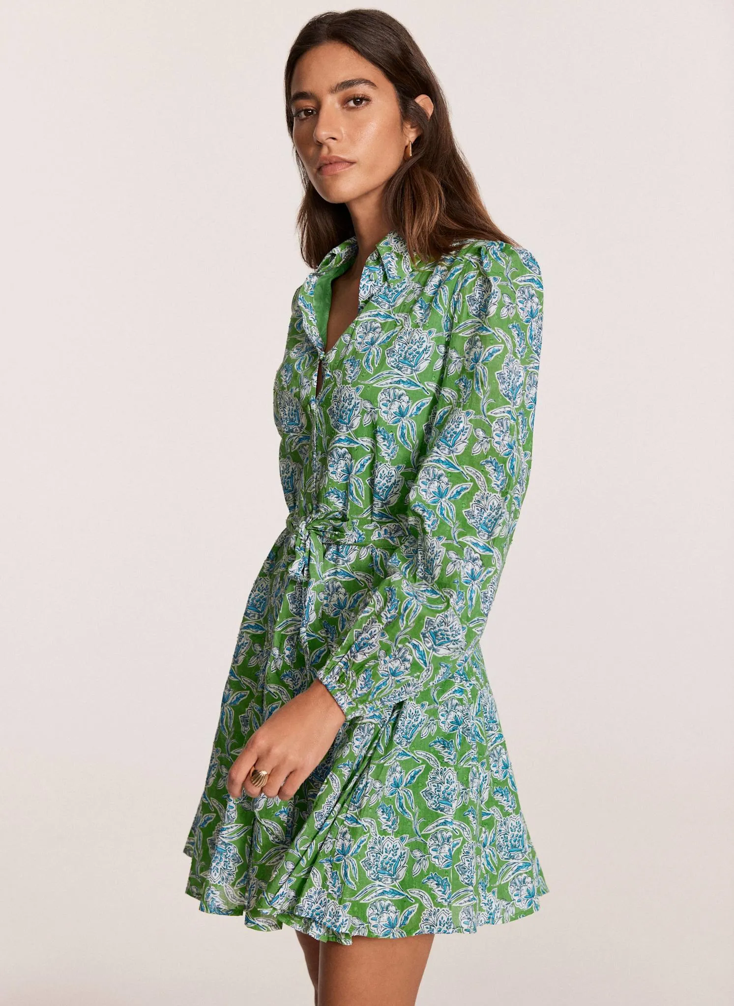 Green Floral Print Mini Dress sold by Mint Velvet product image thumbnail 4