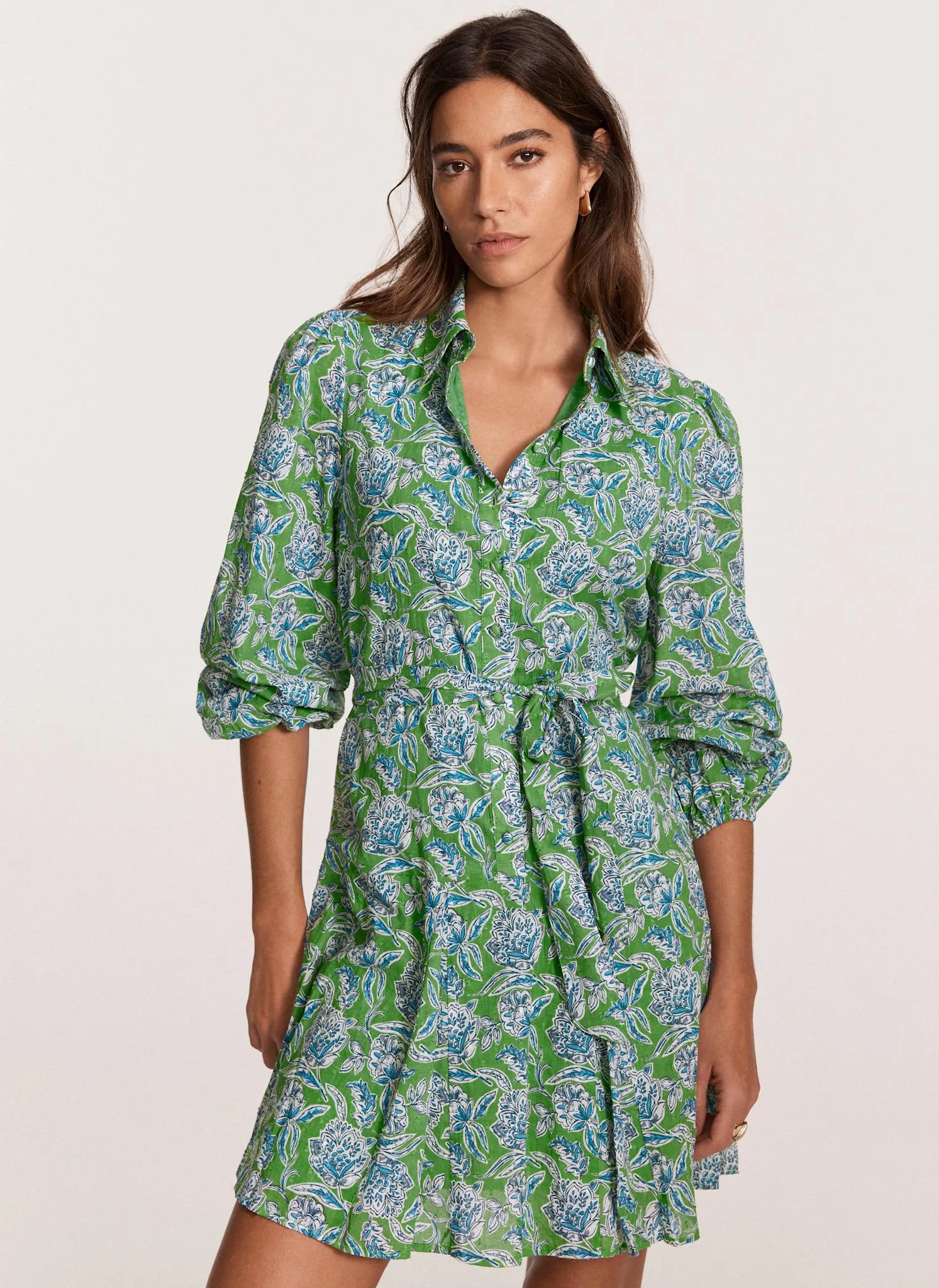 Green Floral Print Mini Dress sold by Mint Velvet