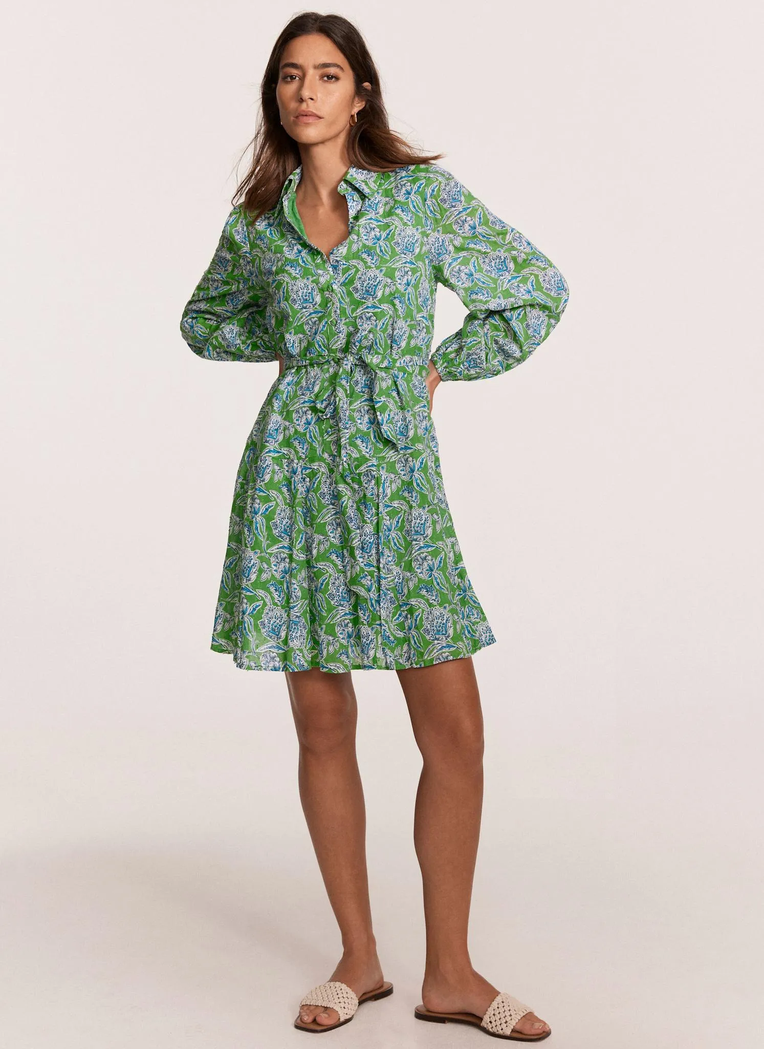 Green Floral Print Mini Dress sold by Mint Velvet product image thumbnail 2