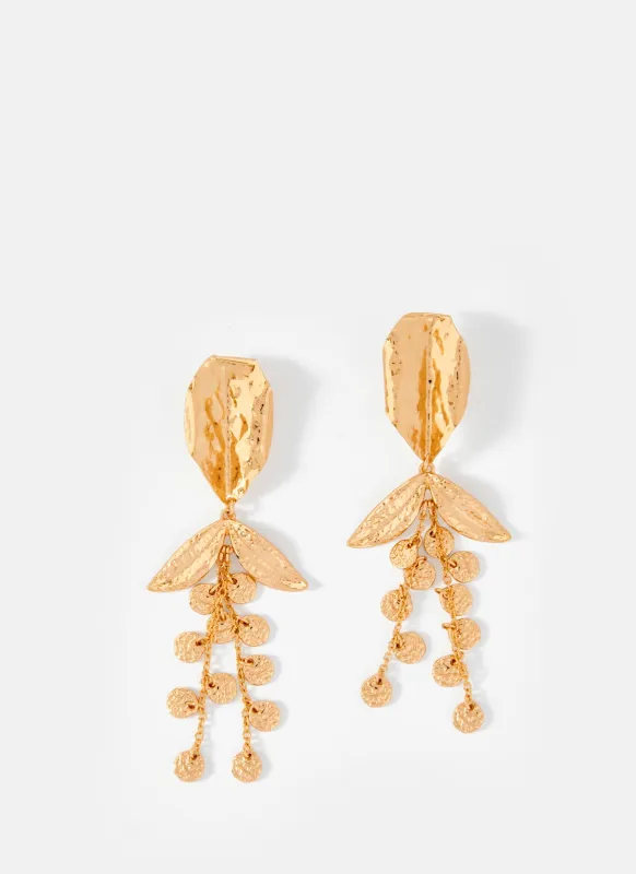 Gold Tone Statement Floral Earrings sold by Mint Velvet