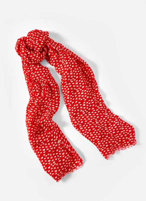 Red Poppy Print Scarf sold by Mint Velvet