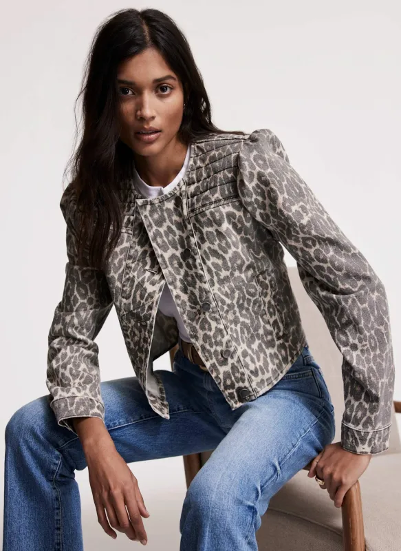 Leopard Print Denim Jacket sold by Mint Velvet