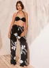 Black Graphic Print Wide Trousers sold by Mint Velvet