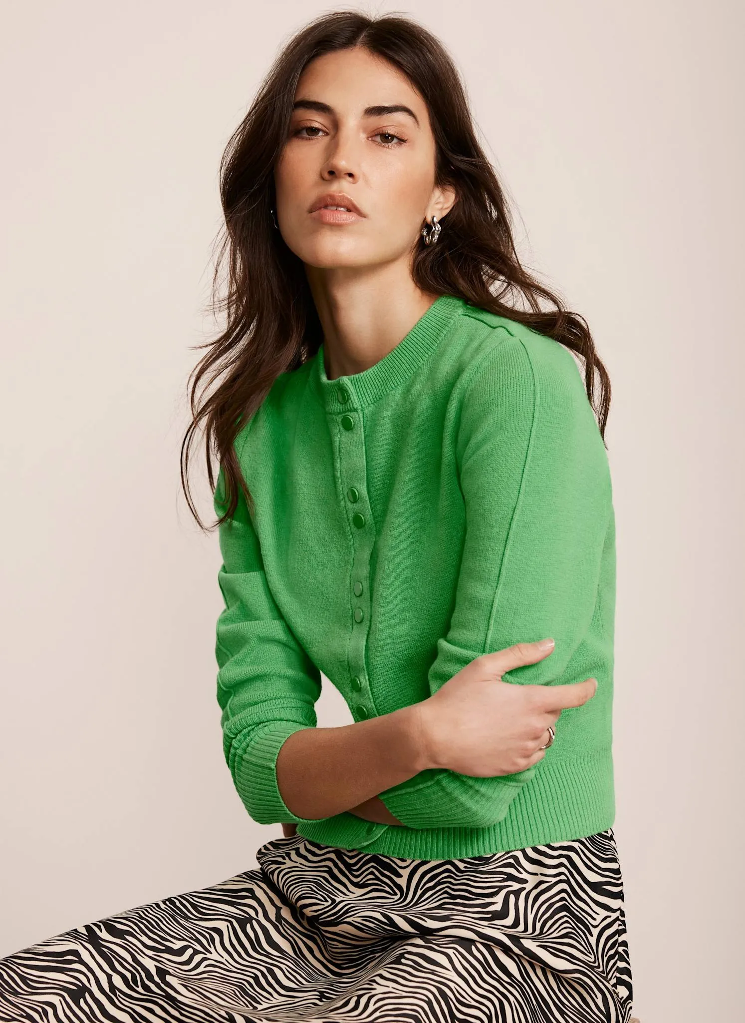 Green Cotton Blend Cardigan sold by Mint Velvet product image thumbnail 2