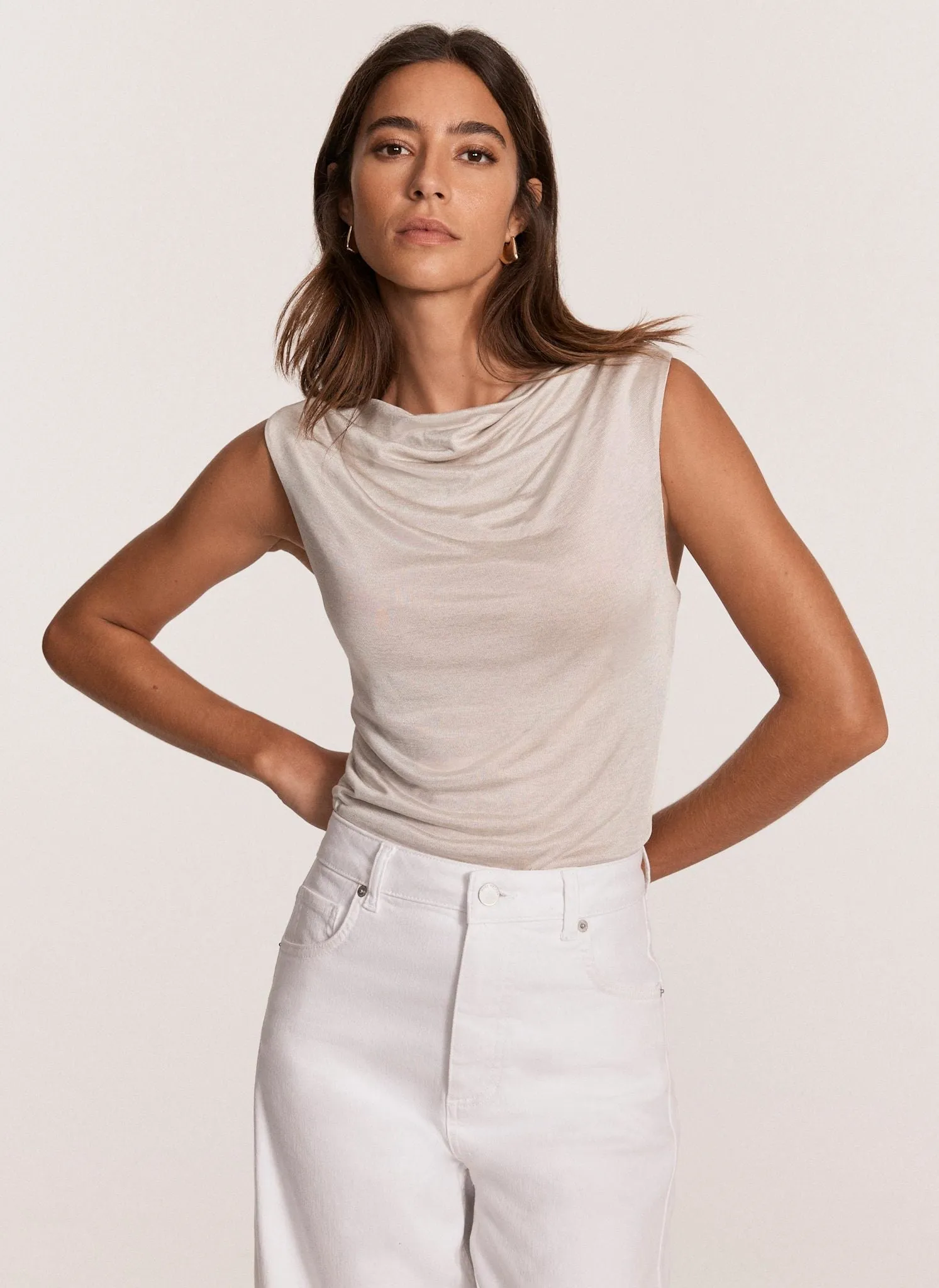 Neutral Draped Top sold by Mint Velvet product image thumbnail 2