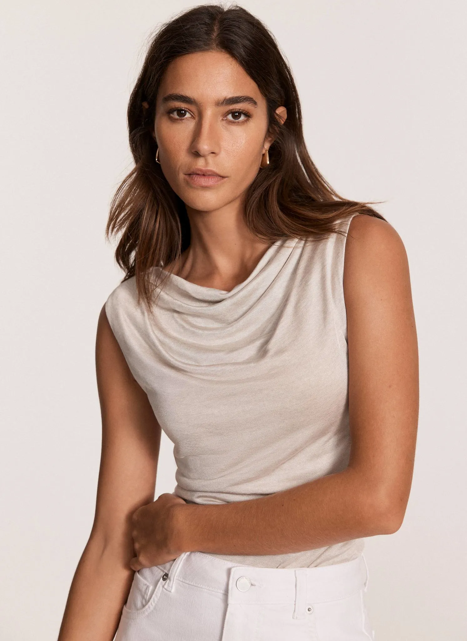Neutral Draped Top sold by Mint Velvet product image thumbnail 5