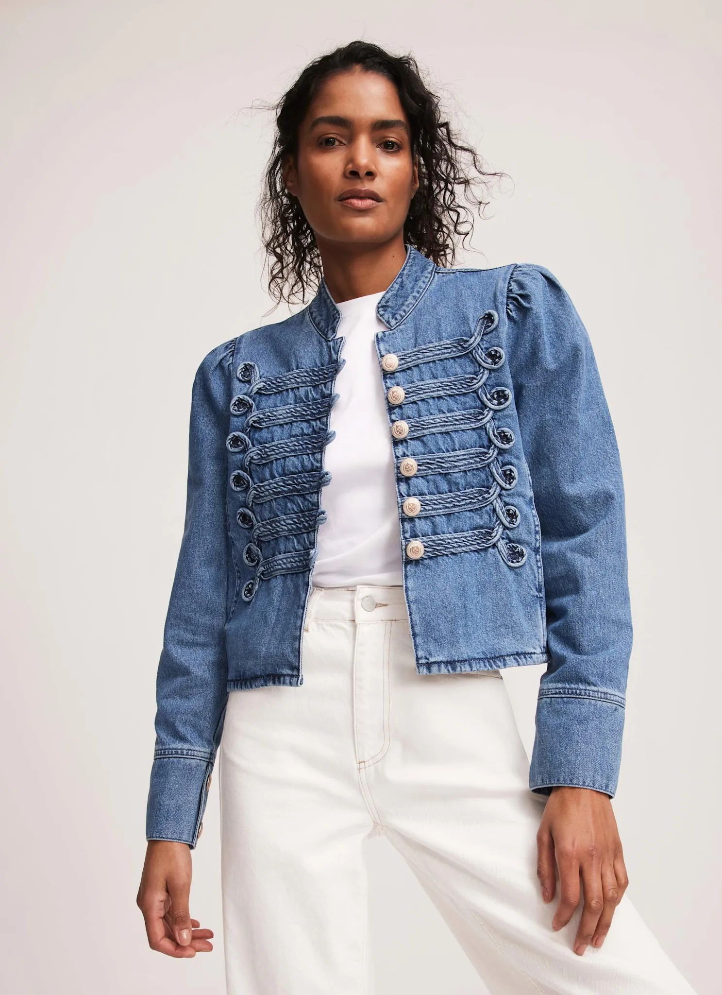Indigo Wash Denim Military Jacket sold by Mint Velvet product image thumbnail 5