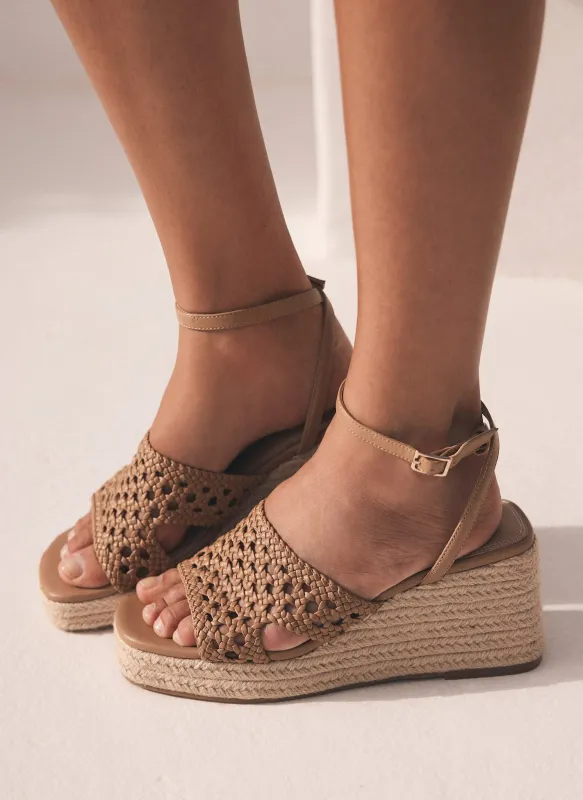 Lola Neutral Espadrille Wedge Sandals made by Mint Velvet