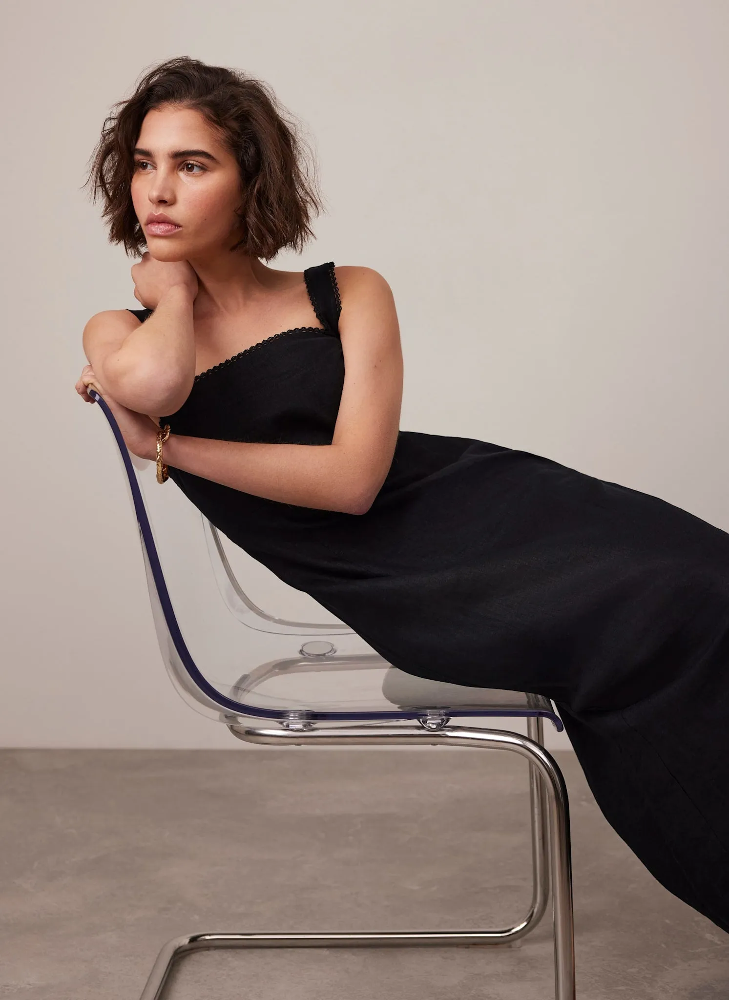 Black Linen Midi Dress sold by Mint Velvet product image thumbnail 2