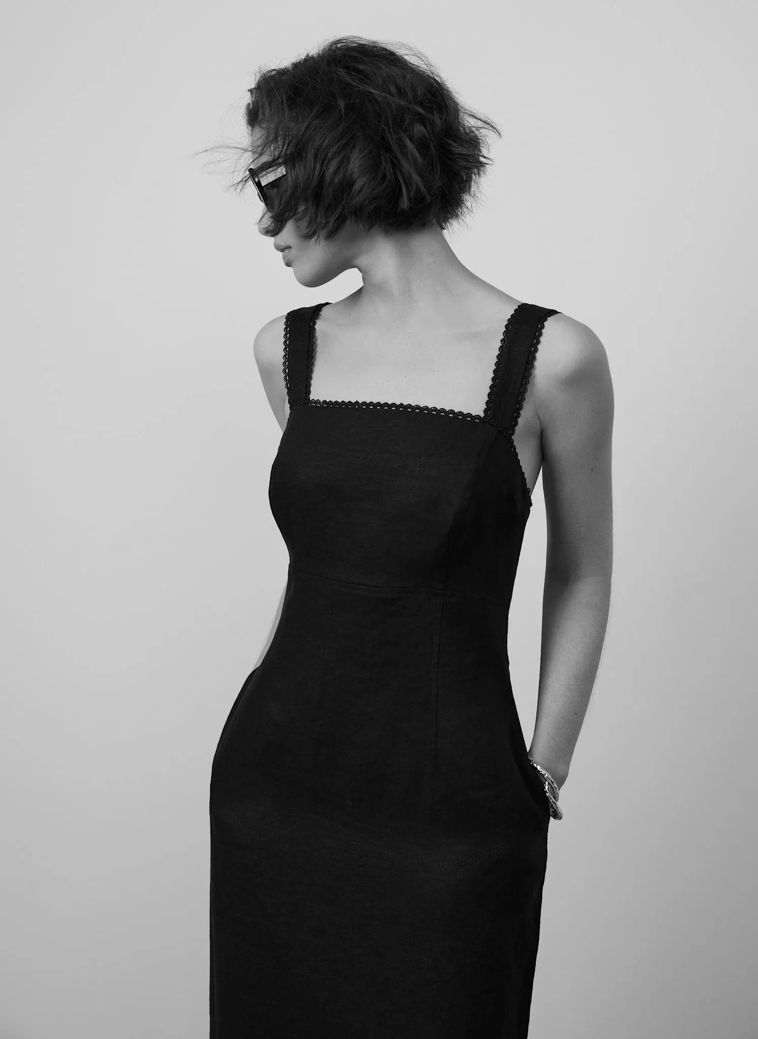 Black Linen Midi Dress sold by Mint Velvet product image thumbnail 5