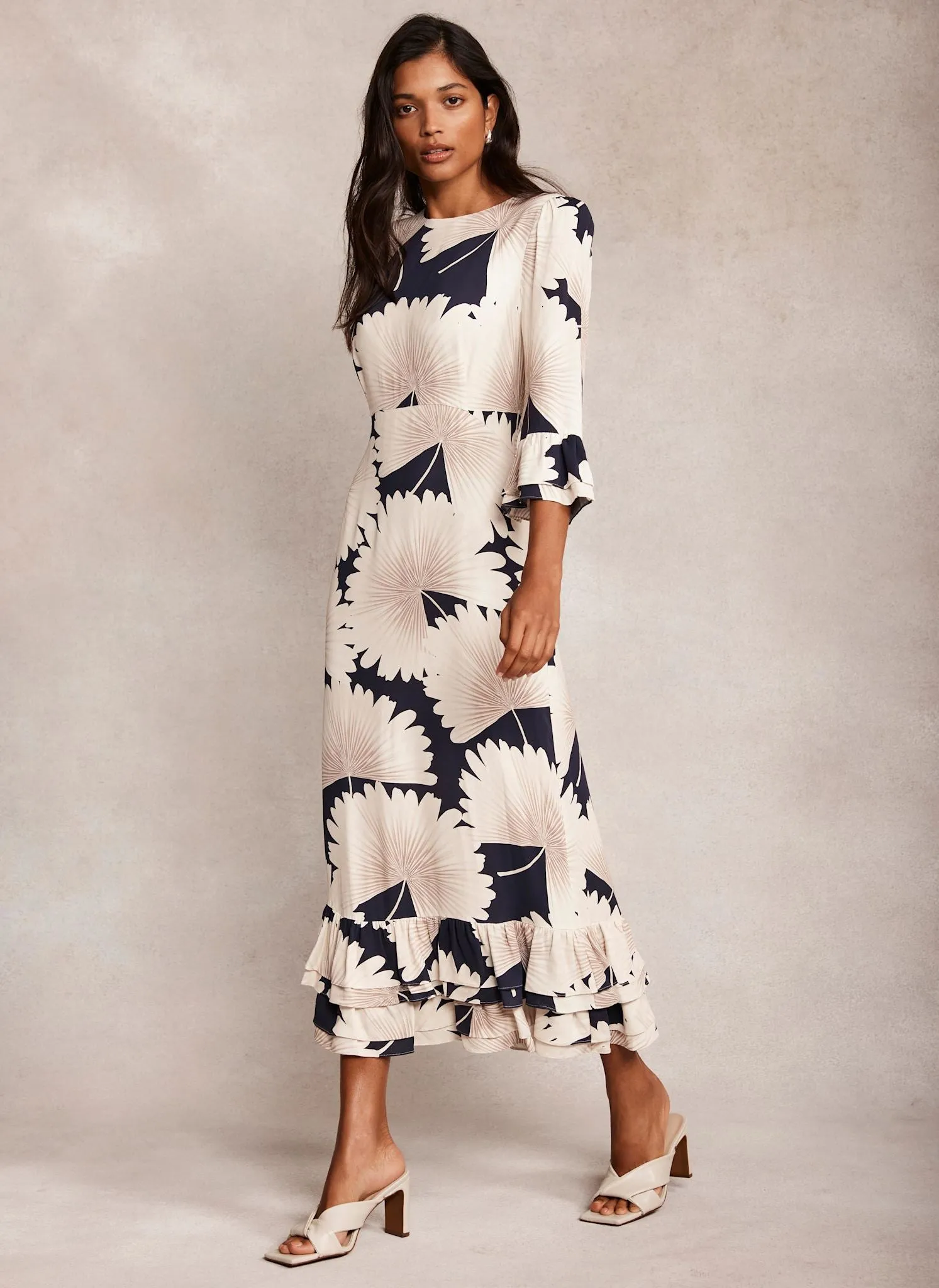 Navy Floral Print Midi Dress sold by Mint Velvet product image thumbnail 5