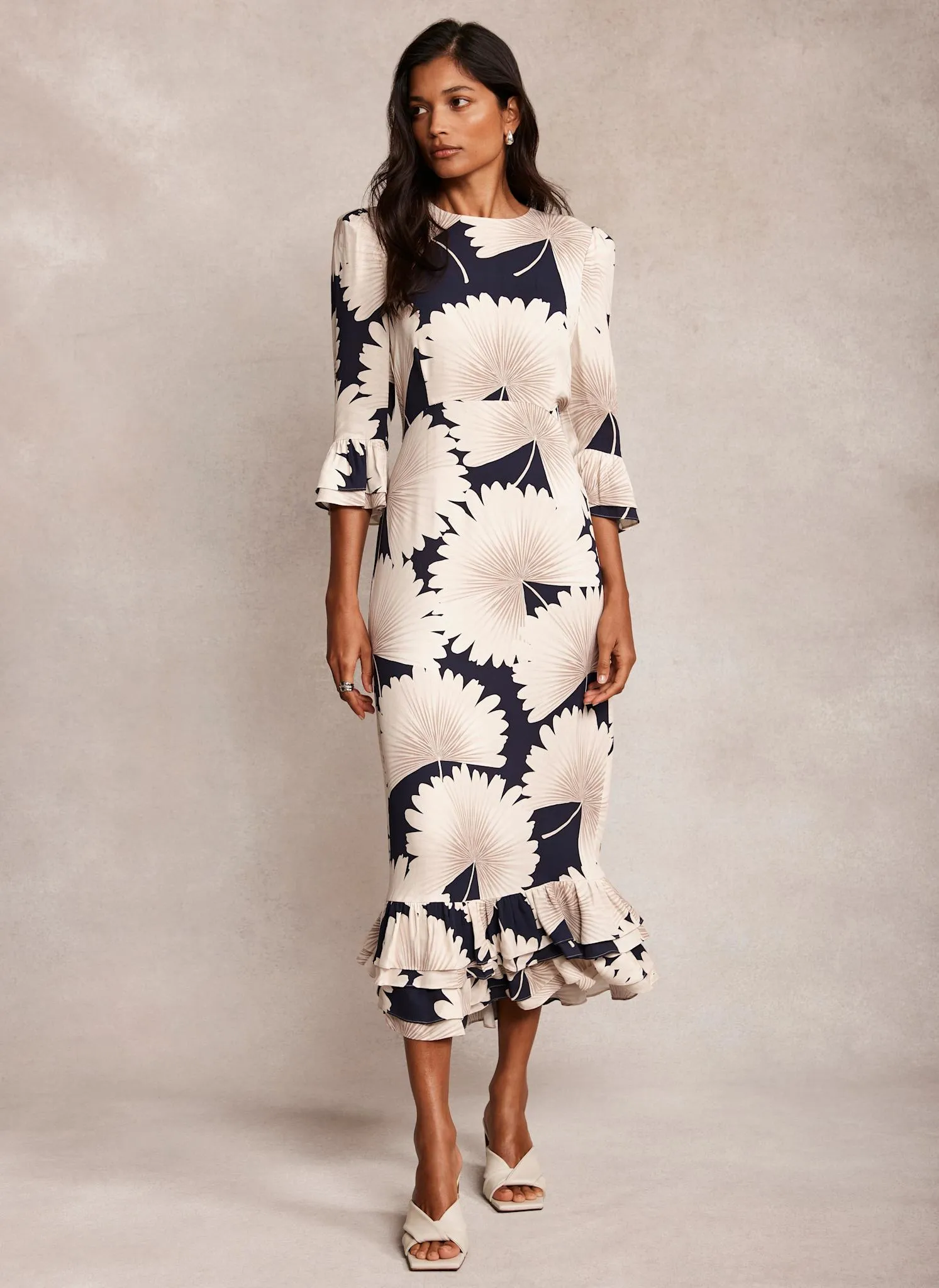 Navy Floral Print Midi Dress sold by Mint Velvet product image thumbnail 2