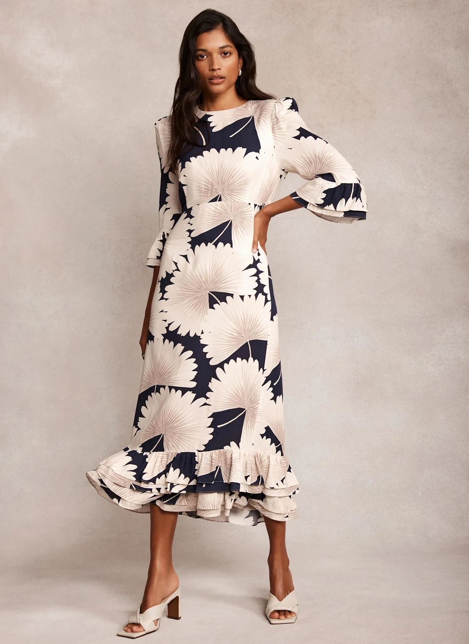 Navy Floral Print Midi Dress sold by Mint Velvet product image thumbnail 3