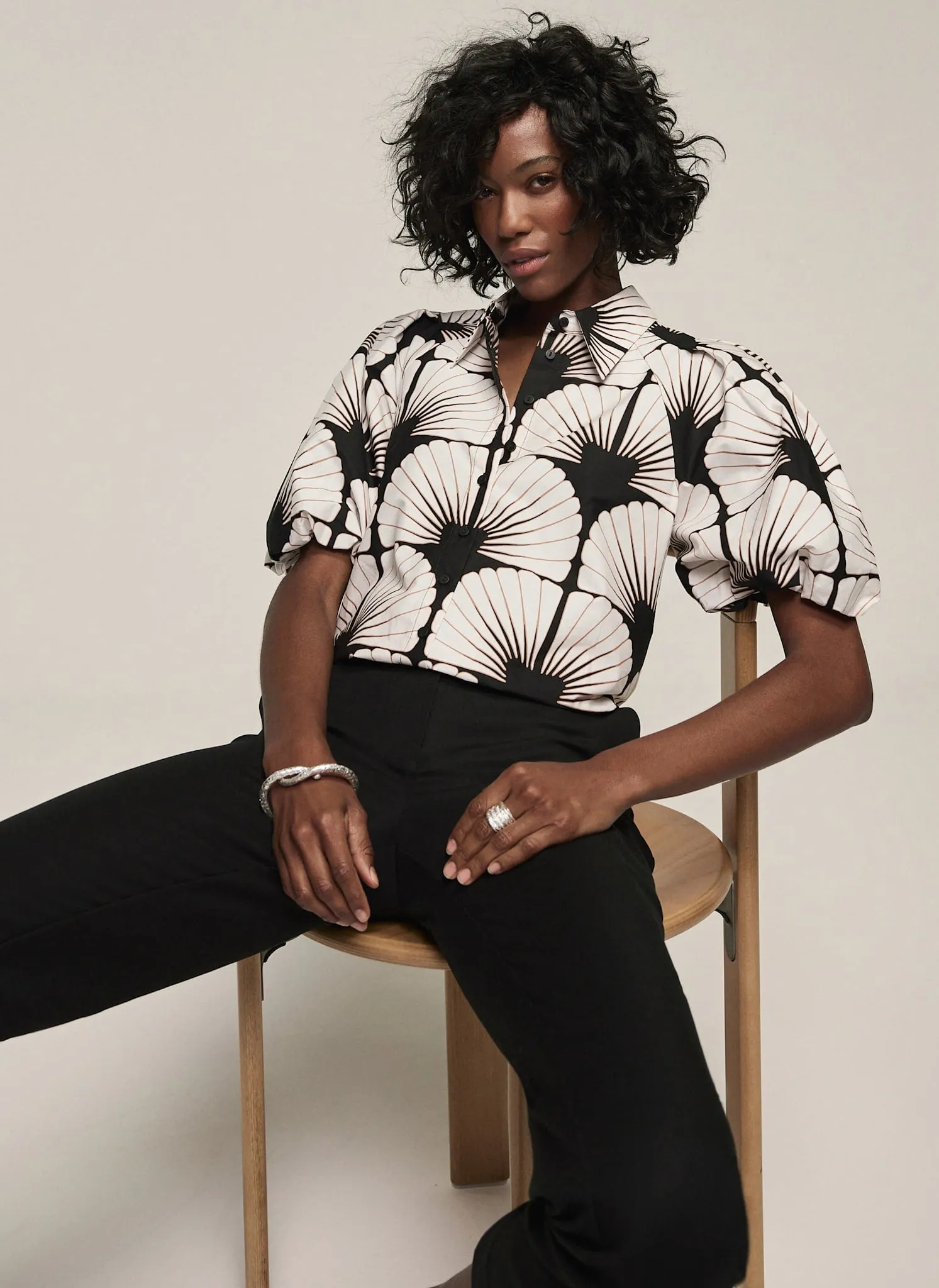 Neutral Shell Print Shirt sold by Mint Velvet