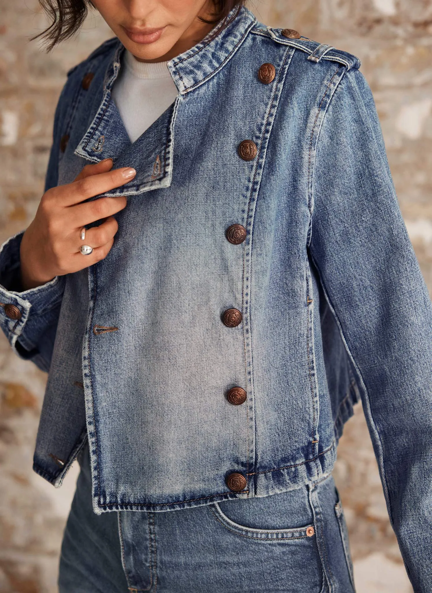 Indigo Denim Military Jacket sold by Mint Velvet product image thumbnail 4