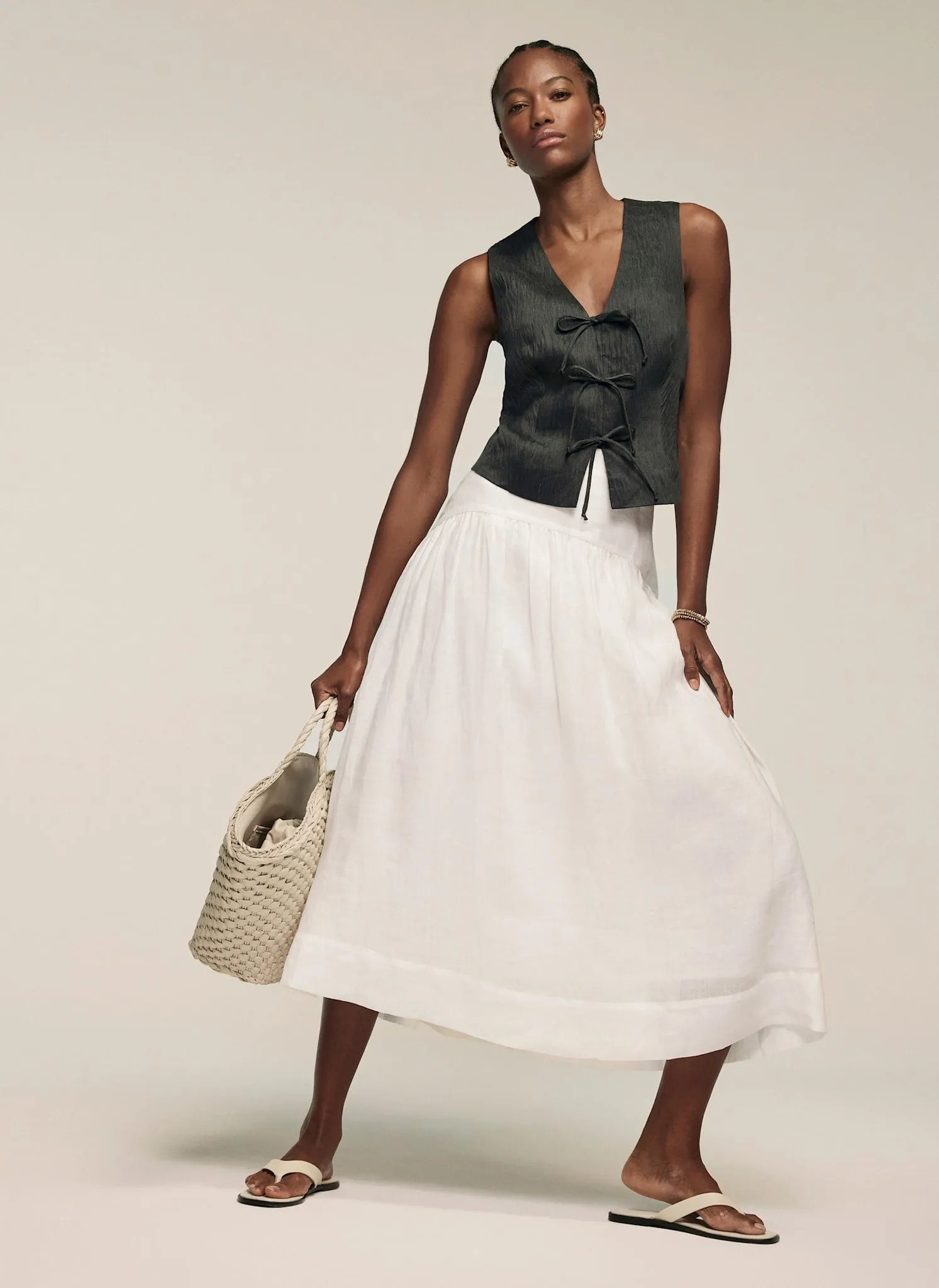 White Drop Waist Maxi Skirt sold by Mint Velvet product image thumbnail 3
