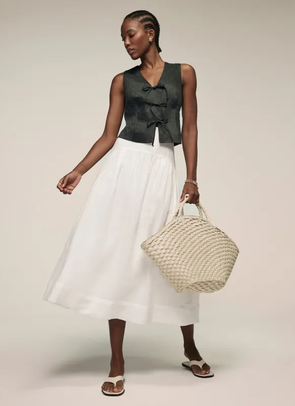 White Drop Waist Maxi Skirt sold by Mint Velvet