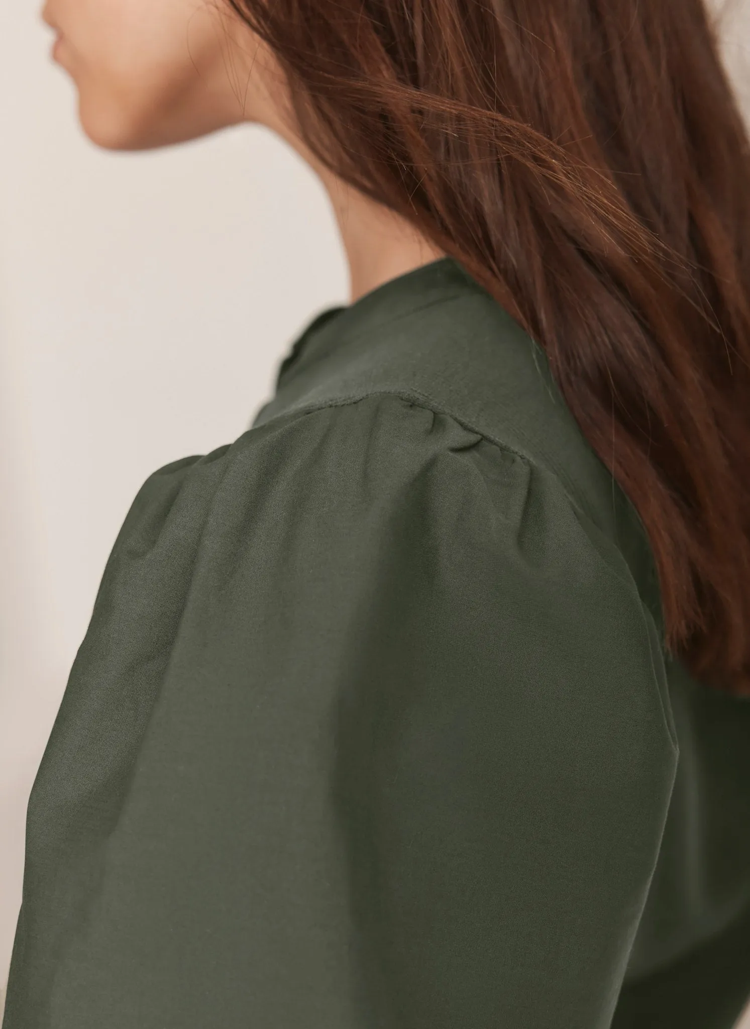 Khaki Puff Sleeve Top sold by Mint Velvet product image thumbnail 4