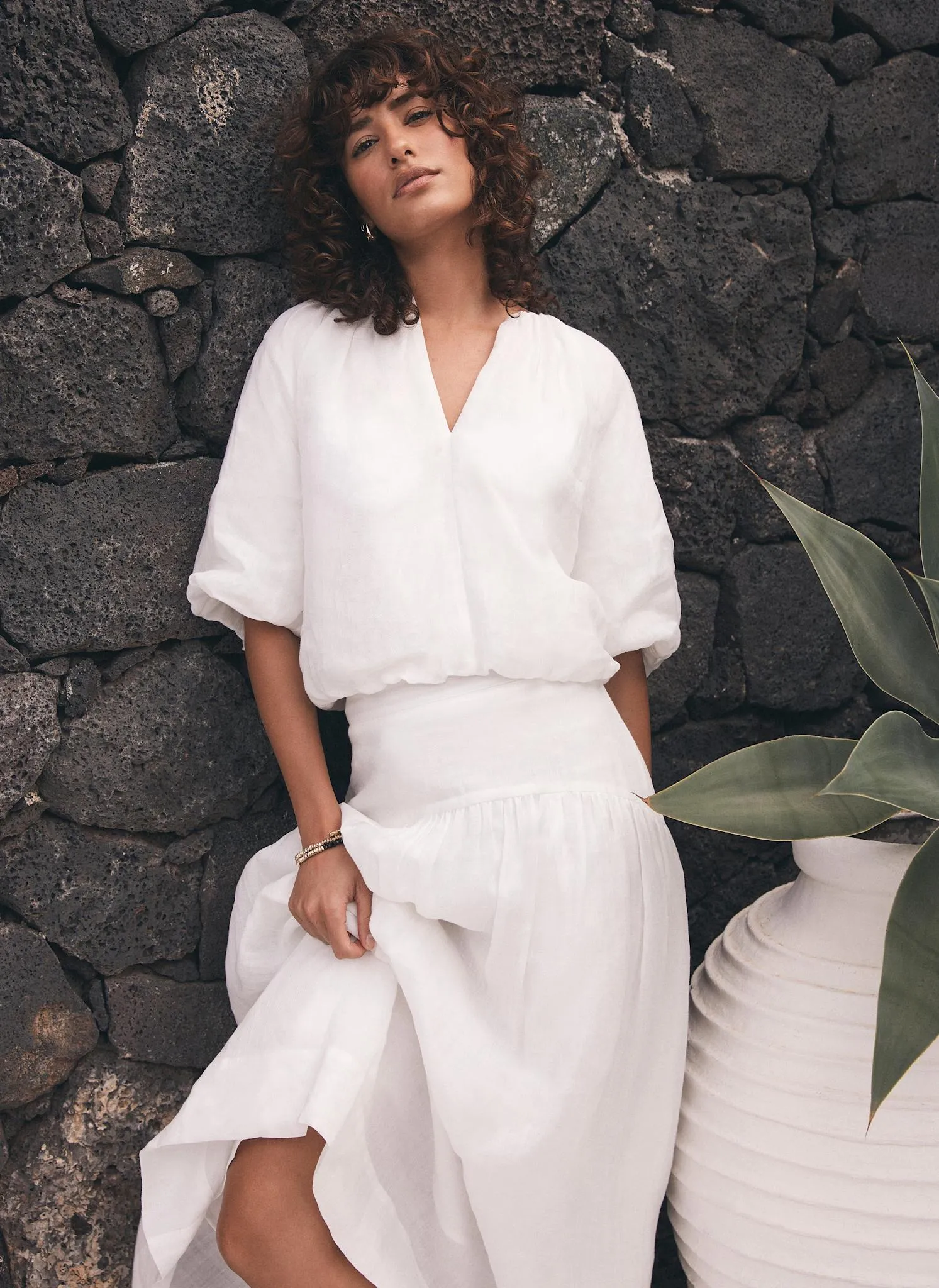 White Puff Sleeve Top sold by Mint Velvet product image thumbnail 2