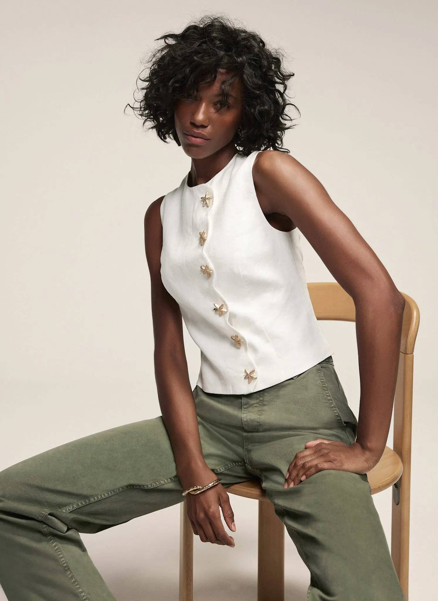 White Linen Starfish Top sold by Mint Velvet