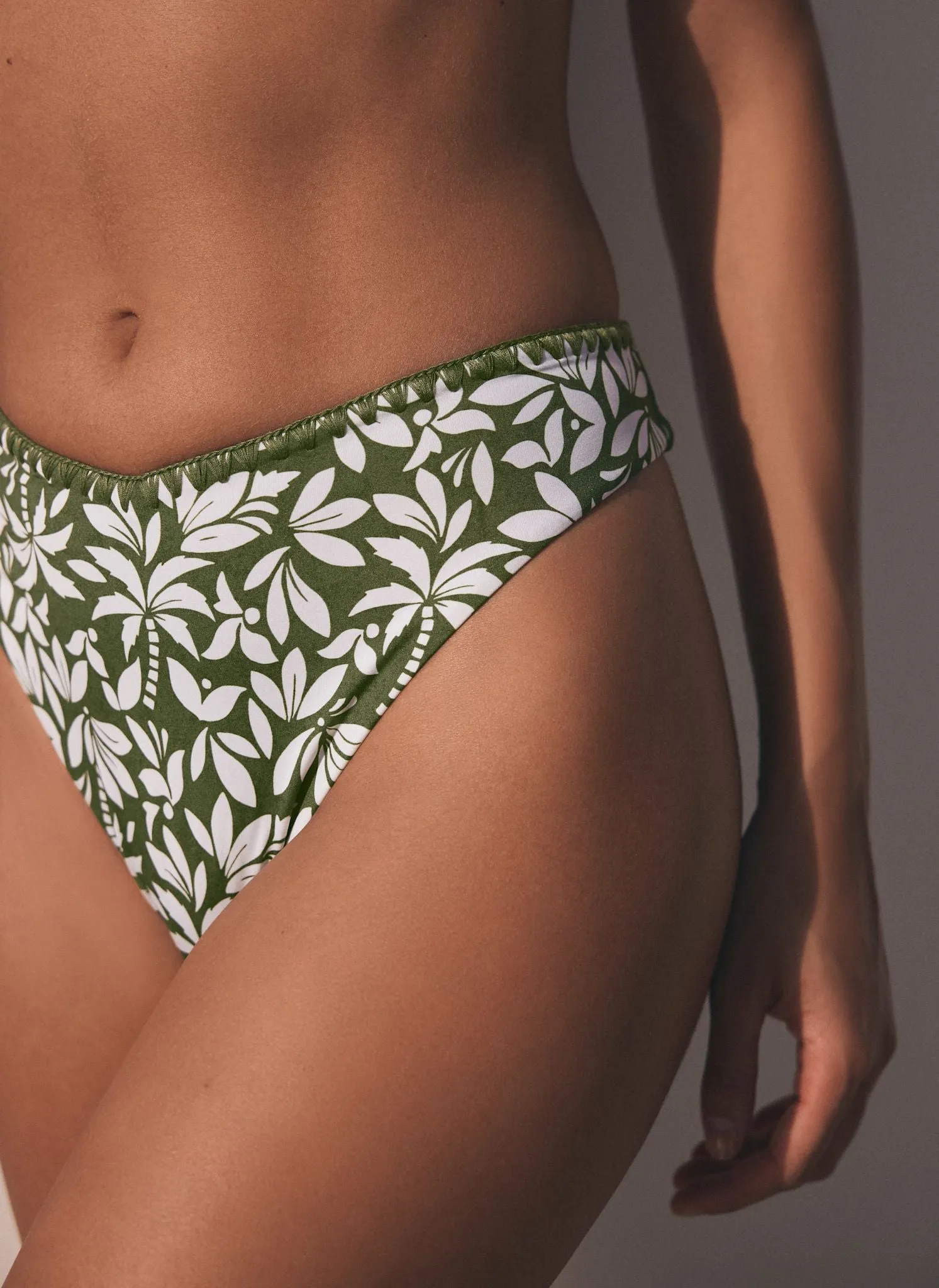 Khaki Palm Print Bikini Bottoms sold by Mint Velvet
