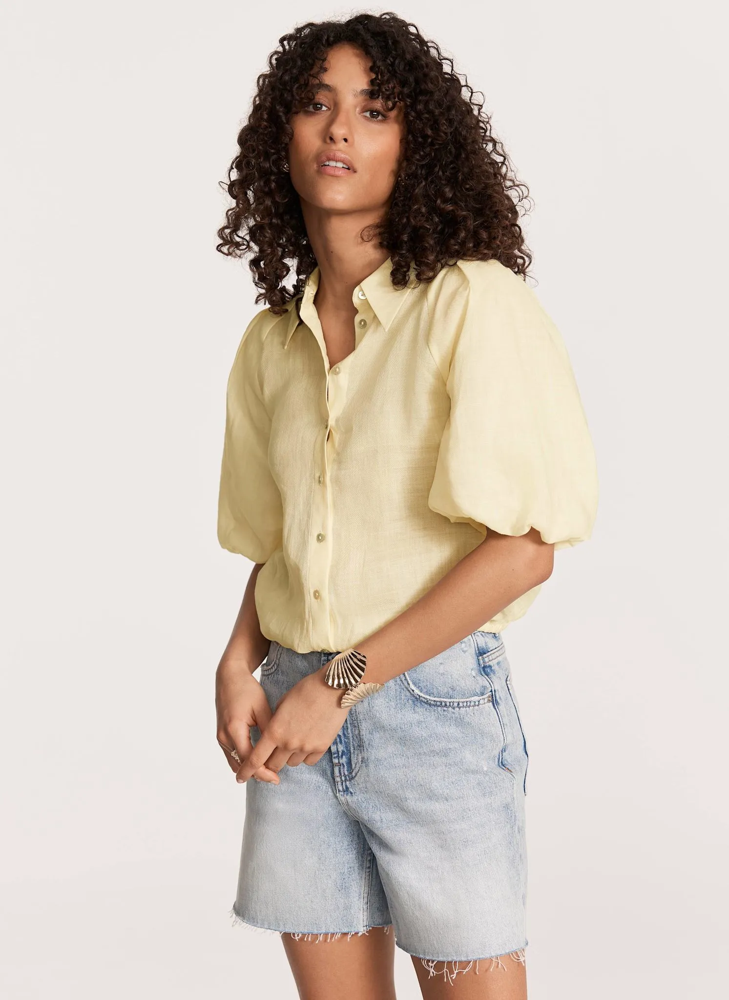Yellow Puff Sleeve Shirt sold by Mint Velvet product image thumbnail 5