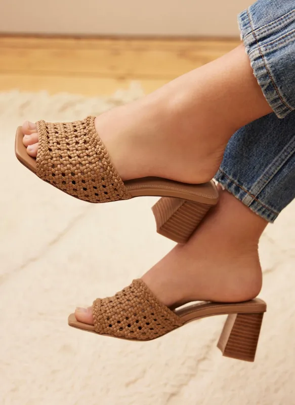 Jay Tan Woven Block Heel Mules sold by Mint Velvet