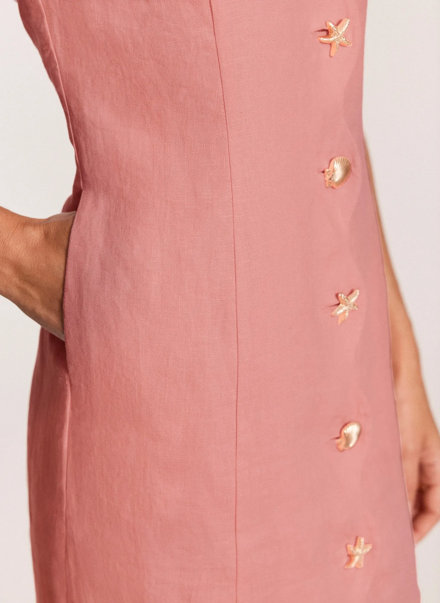 Pink Linen Starfish Mini Dress sold by Mint Velvet product image thumbnail 3