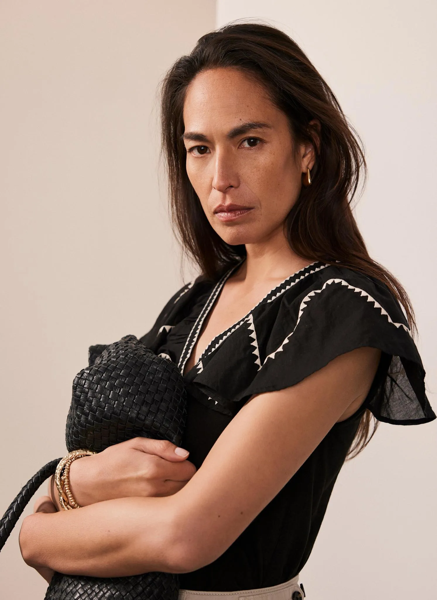 Black Contrast Embroidered Top sold by Mint Velvet product image thumbnail 4