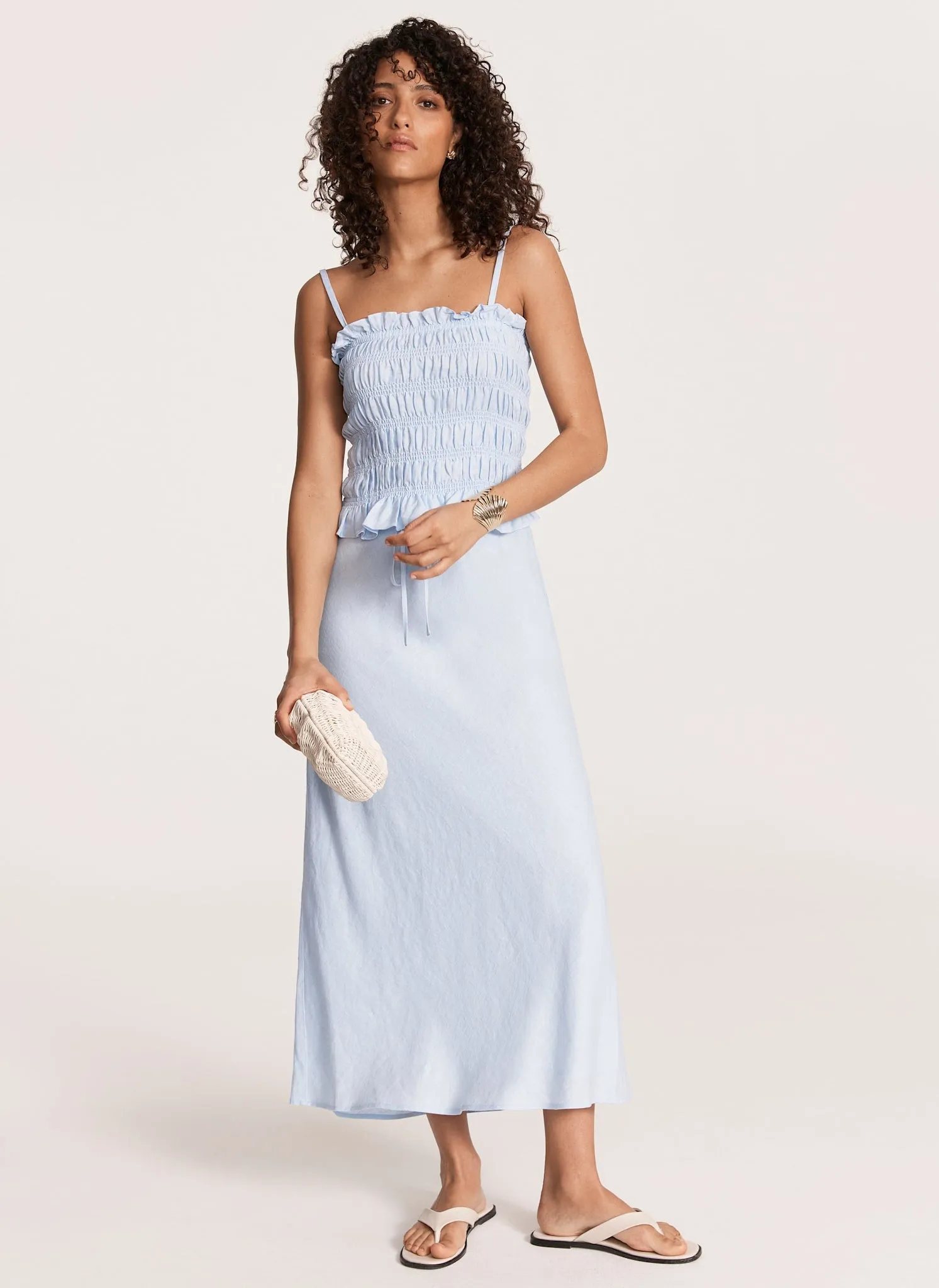 Blue Linen Maxi Skirt sold by Mint Velvet product image thumbnail 2
