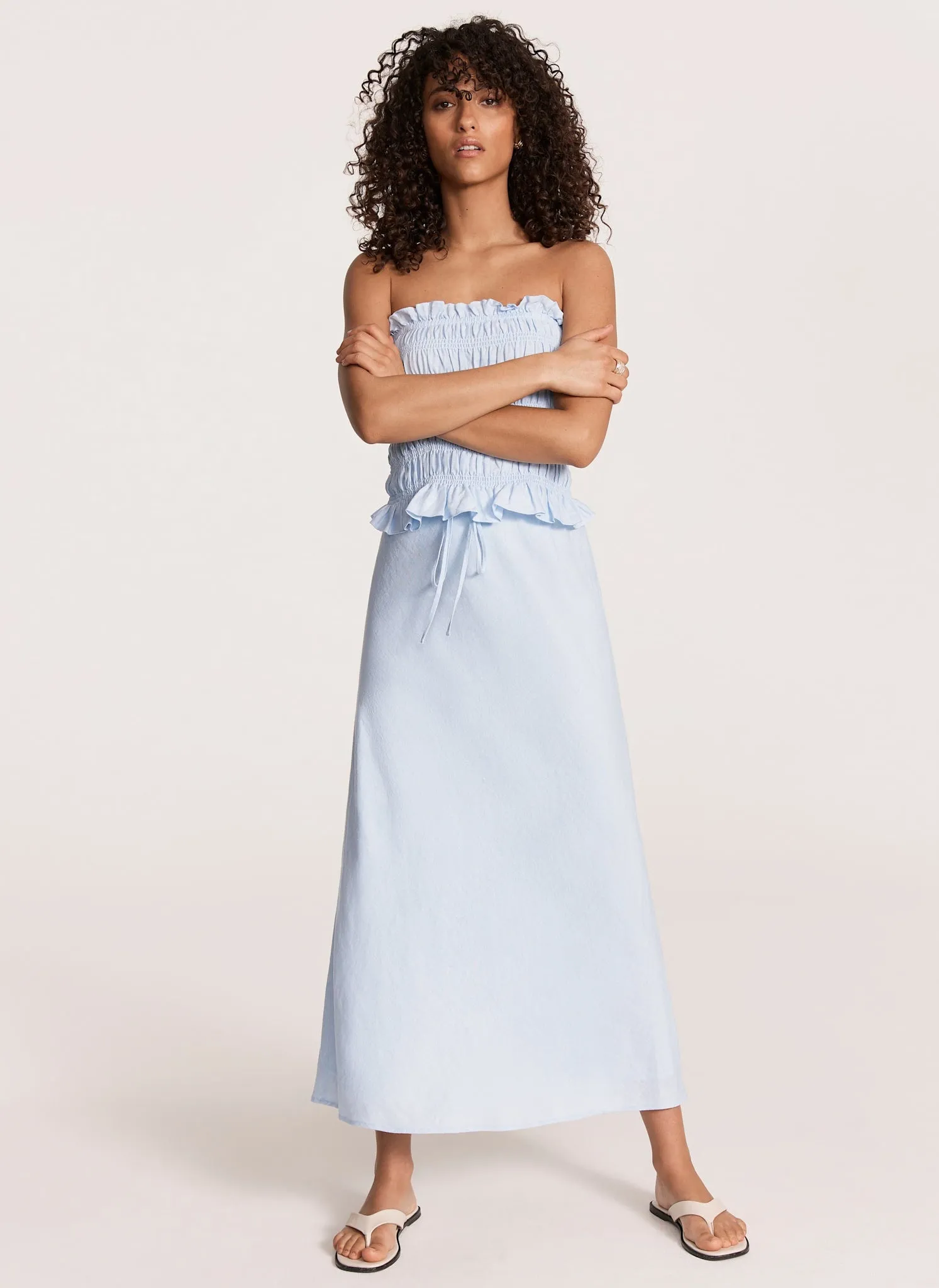 Blue Linen Maxi Skirt sold by Mint Velvet product image thumbnail 4