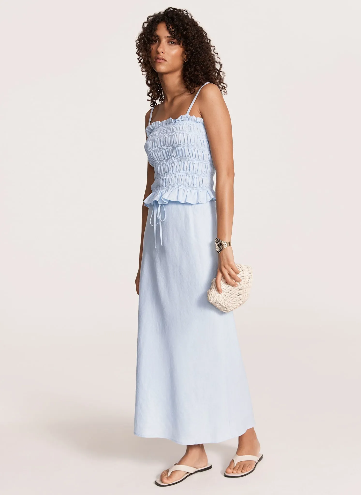 Blue Linen Maxi Skirt sold by Mint Velvet