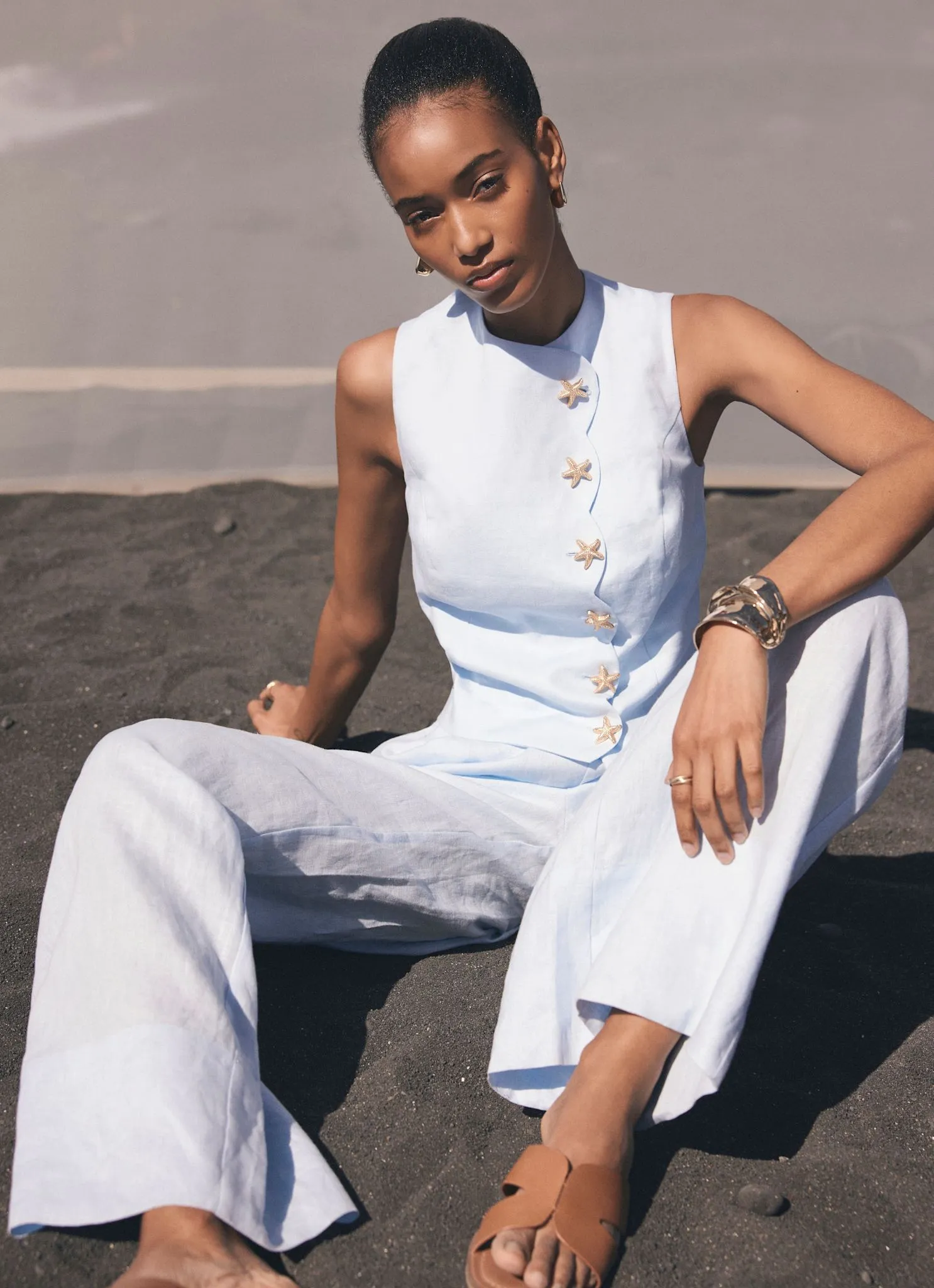 Blue Linen Starfish Top sold by Mint Velvet