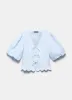 Blue Linen Scallop Tie Front Top sold by Mint Velvet