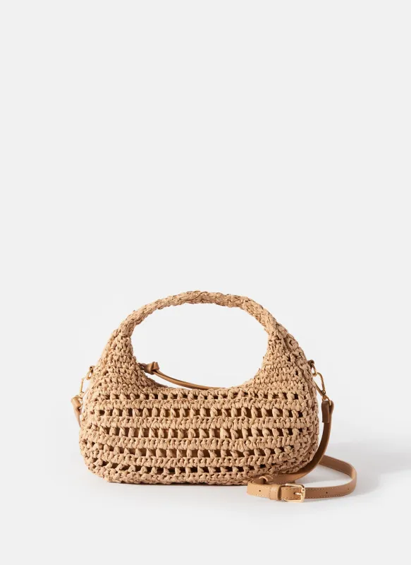 Neutral Woven Crossbody Bag sold by Mint Velvet