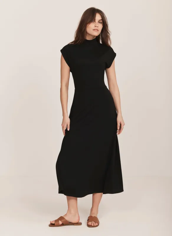 Black Jersey High Neck Maxi Dress sold by Mint Velvet