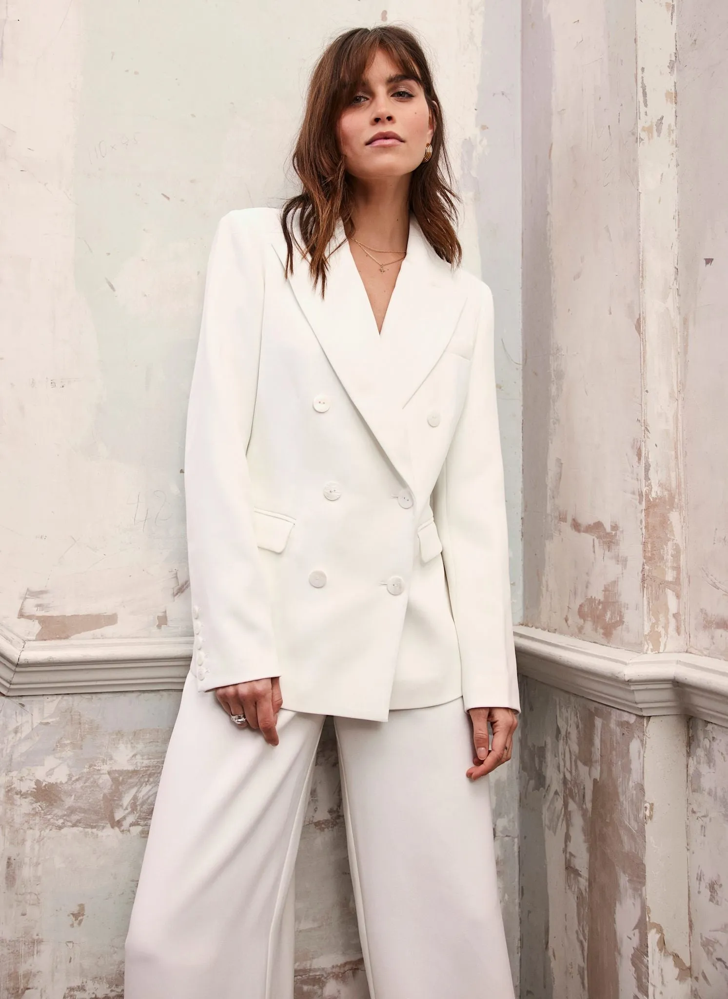 White Tuxedo Double Breasted Blazer sold by Mint Velvet