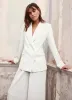 White Tuxedo Double Breasted Blazer sold by Mint Velvet