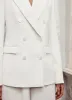 White Tuxedo Double Breasted Blazer sold by Mint Velvet