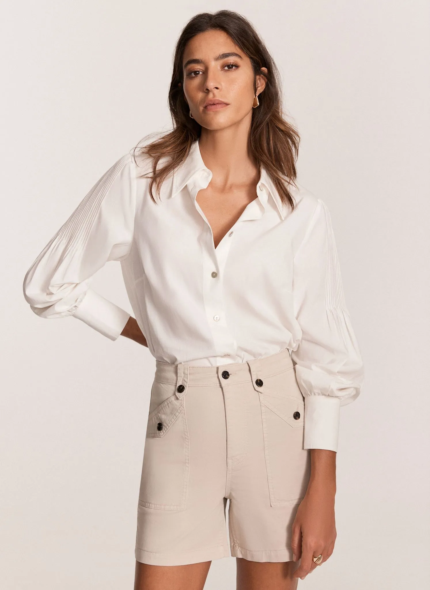 Neutral Cotton Chino Shorts sold by Mint Velvet product image thumbnail 5