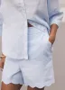 Blue Linen Scallop Trim Shorts sold by Mint Velvet